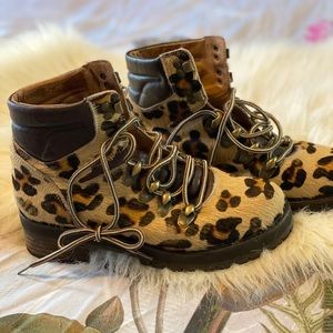 Free People Iconic Leopard Hike Boots